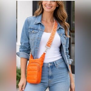 Wanderfull Crossbody Hydrobag Orange Quilted Bag NWOT